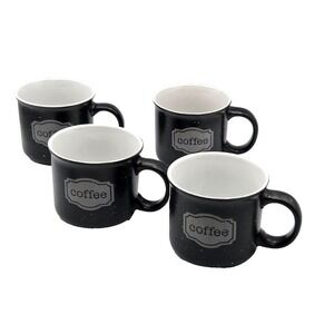 Sheffield Home Black Speckled Coffee‎ Mug  18 oz Set of 4